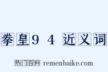 拳皇94近义词是什么意思的图片